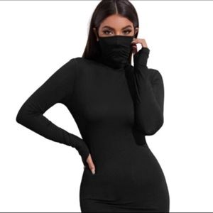 Bodycon Mock Neck Dress (As seen onTik Tok & Instagram) Size L